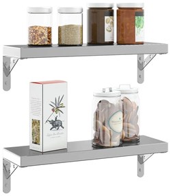 Suportes prateleira 4pcs 15x2,5x11,5 cm aço inoxidável prateado