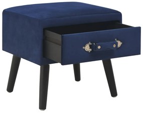 Mesas-de-cabeceira 2 pcs 40x35x40 cm veludo azul
