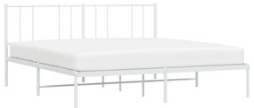 Estrutura de cama com cabeceira 193x203 cm metal branco