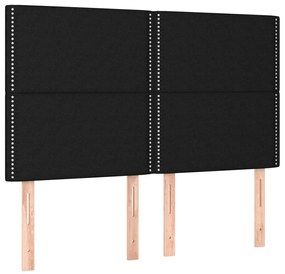 Estrutura de cama sem colchão 140x190 cm tecido preto