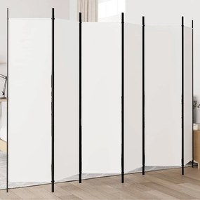 350190 vidaXL Biombo com 6 painéis 300x200 cm tecido branco