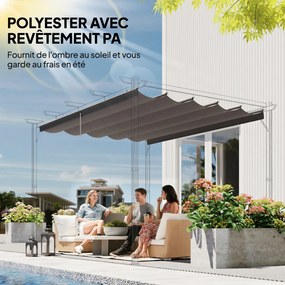Lona para tenda retrátil de 4 x 3 m – apenas a lona: 350 x 260 cm (ESTRUTURA NÃO ESTÁ INCLUÍDA), cinzento claro