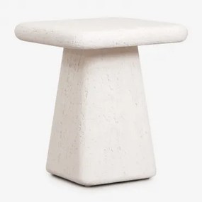 Mesa Auxiliar Quadrada 45x45 Cm Em Cimento Maelis Branco - Sklum