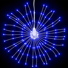 Iluminações estrelares p/ Natal 140 LEDs 4 pcs 17 cm azul