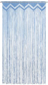 Cortina macramé 140x240 cm algodão azul