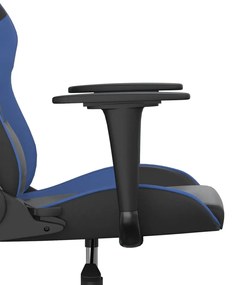 Cadeira de gaming couro artificial preto e azul