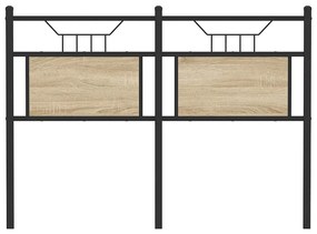 Cabeceira de cama 120 cm derivados madeira/aço carvalho sonoma