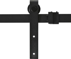 Ferragens para Porta Corredeira 200cm (MÓVEL NÃO INCLUIDO) Kit de Acessórios para Porta Corredeira de Madeira com 2 Trilhos de Aço Carga Máxima 20 kg