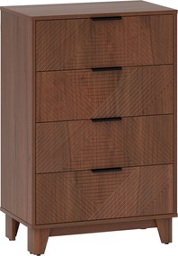 HOMCOM Cômoda 4 Gavetas Compacta Efeito Madeira Castanho 60x36x90 cm | Aosom Portugal