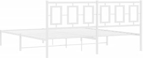 Estrutura de cama com cabeceira 183x213 cm metal branco