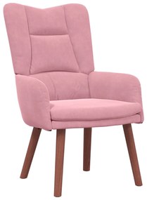 Poltrona Relaxante em Veludo Rosa