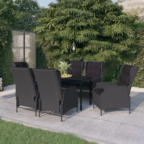 vidaXL 7 pcs conjunto de jantar para jardim cinzento-escuro