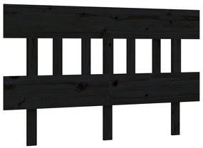 Estrutura de cama com cabeceira 140x200 cm madeira maciça preto