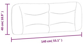 Almofadão de cabeceira 140 cm tecido castanho-escuro