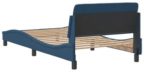 Estrutura cama c/ cabeceira sem colchão 100x200 cm tecido azul
