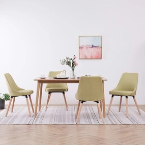 vidaXL Cadeiras de jantar 4 pcs tecido verde