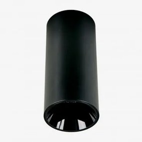 Aplique De Teto Led De Superfície Redondo Ø7,2 Cm Para Exterior Em Alumínio Luisiana Preto & Branco 3000k & 8 W & 23º - Sklum