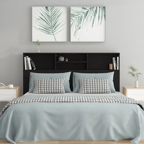 Cabeceira de Cama Dakota com Prateleiras de 160cm - Preto - Design Nór