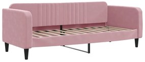 Sofá-cama com gavetão e gavetas 80x200 cm veludo rosa