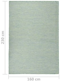 Tapete de tecido plano para exterior 160x230 cm turquesa