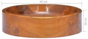 Lavatório Φ40x10 cm madeira de teca maciça