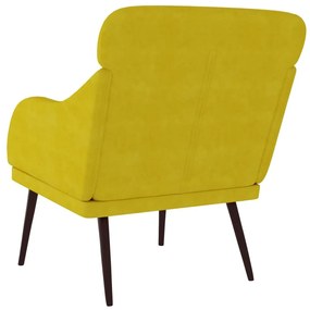 Cadeira c/ apoio de braços 63x76x80 cm veludo amarelo