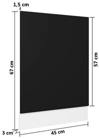 Painel máquina lavar louça “Lyon” 45x3x67 cm preto