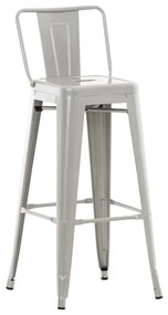 Banco de bar Mason em metal 44 x 96 x 43 cm Prateado