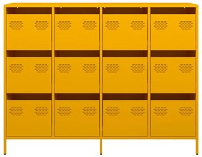 Aparador 135x39x103,5 cm aço laminado a frio amarelo mostarda