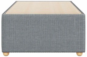 Estrutura de cama sem colchão 100x200 cm tecido cinzento-claro