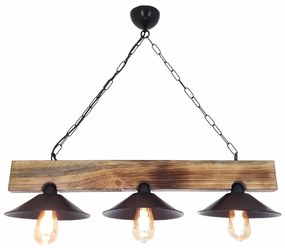 Candeeiro Suspenso Hepsi – Nogueira e Preto – 80 x 22 x 65 cm