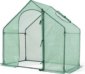 Estufa de jardim em forma de túnel 180 x 100 x 168 cm, impermeável, com porta enrolável e janela coberta em PE, Estrutura metálica para terraço, horta