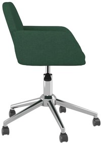 Cadeiras de jantar giratórias 2 pcs tecido verde-escuro