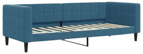 Sofá-cama com colchão 80x200 cm veludo azul