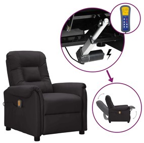 vidaXL Poltrona massagens elevatória couro artificial preto