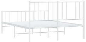 Estrutura de cama com cabeceira e pés 150x200 cm metal branco