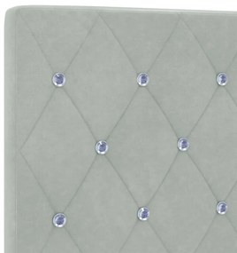 Cama vidaXL Cinza Claro 140x190 cm em Veludo