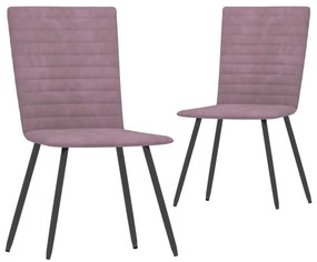 vidaXL Cadeiras de jantar 2 pcs veludo rosa