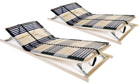 Estrados de ripas 2 pcs com 42 ripas 7 zonas 90x200 cm