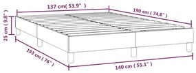 Estrutura de cama 140x190 cm tecido cinza-acastanhado