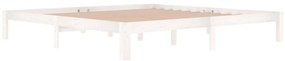 Estrutura de cama 200x200 cm pinho maciço branco