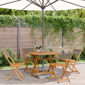 vidaXL 5 pcs conj. jantar p/ jardim polipropileno/madeira maciça cinza