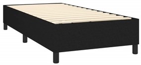 Cama box spring c/ colchão e LED 90x200 cm tecido preto