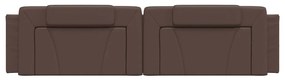 Almofadão de cabeceira 200 cm couro artificial castanho