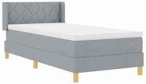 Cama Box com Colchão Cinza Claro, 100x200 cm Têxtil