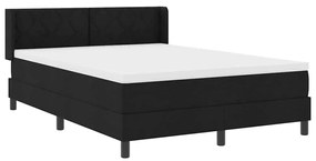 Cama Box com cabeceira Preto 140 x 200 cm Tecido e Espuma
