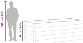 Canteiro elevado de jardim 250x100x91 cm WPC cinzento