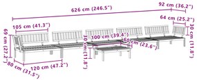 6 pcs conjunto de móveis de paletes p/ jardim acácia maciça
