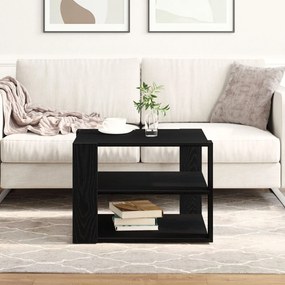 Mesa de centro vidaXL Preto Carvalho 59,5x59,5x40 cm Madeira Engenhari