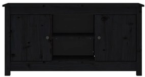 Móvel de TV 103x36,5x52 cm madeira de pinho maciça preto